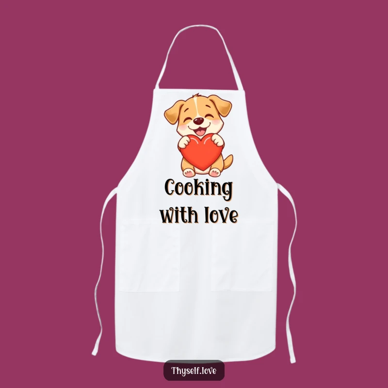 Funny Dog Kitchen Apron - Hugging Heart Chef Funny Gift