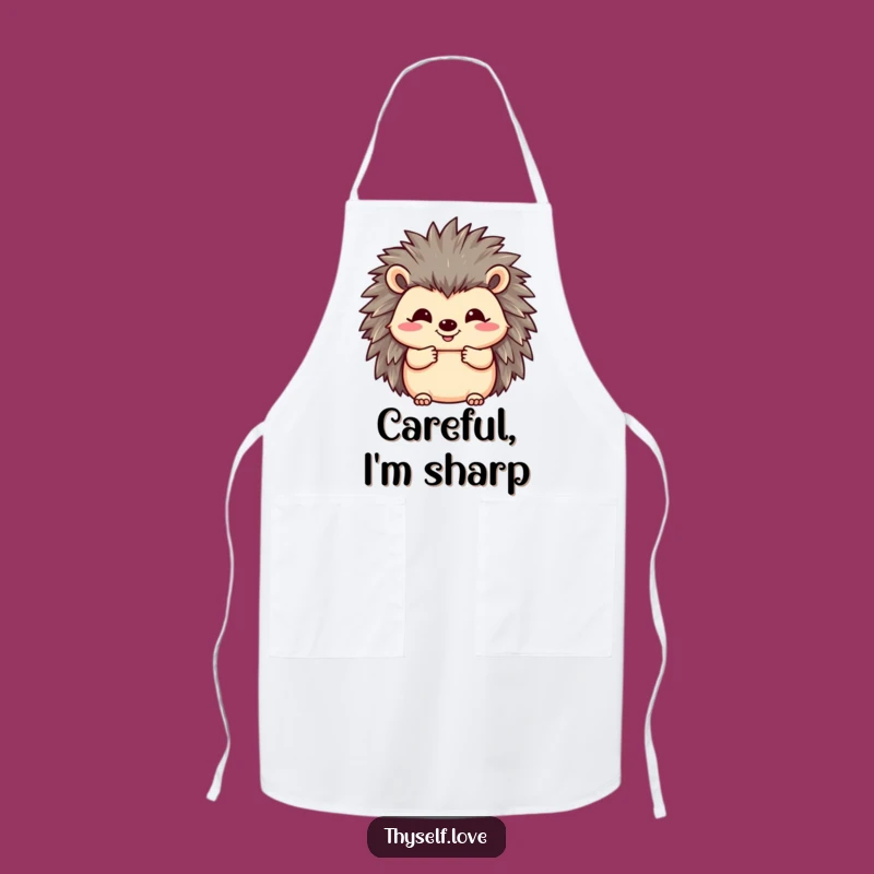 Funny Happy Hedgehog Apron: Fluffy Quills Kitchen Fun, Humorous Gift for Cooks