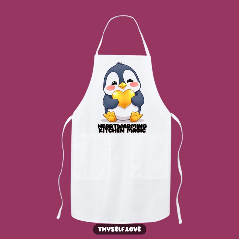 Funny Penguin Heart Apron: Cook with Love and Laughter in the Kitchen