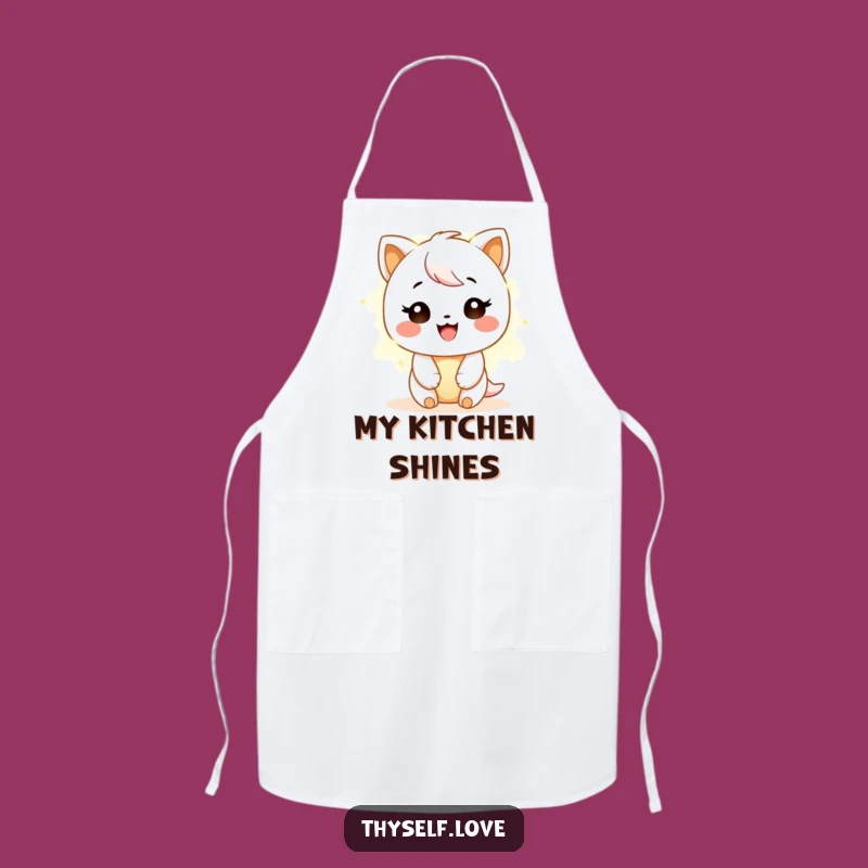 Funny Kitchen Apron: Happy Character's Warm Glow