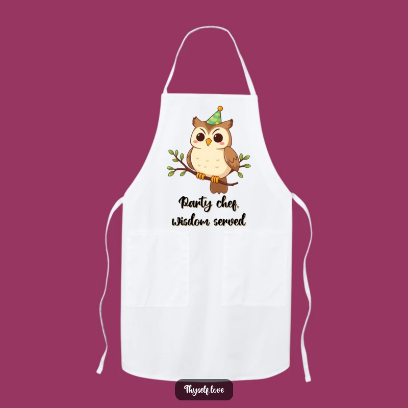 Funny Party Owl Apron: Cook Up Some Laughs in the Kitchen