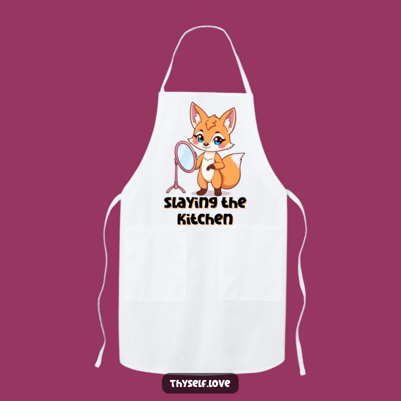 Funny Fox Vanity Mirror Apron: Cook with Foxy Flair in this Tee