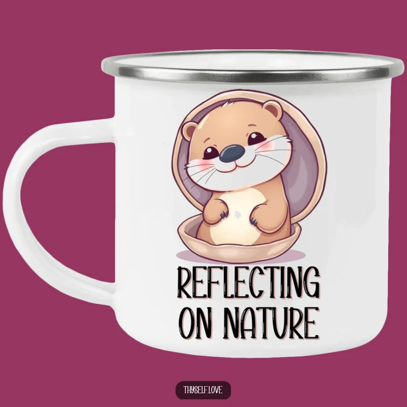 Adventure Funny Otter Camping Mug: Otter Admiring Reflection - Rugged Funny Gift!