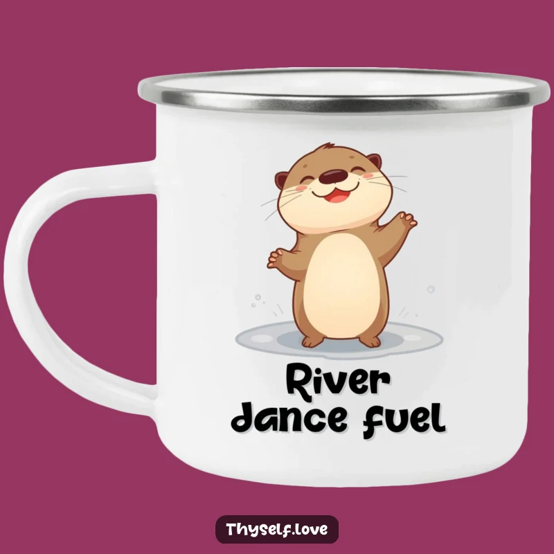Funny Giggling Otter Camping Mug: Durable & Humorous Outdoor Joy Gift