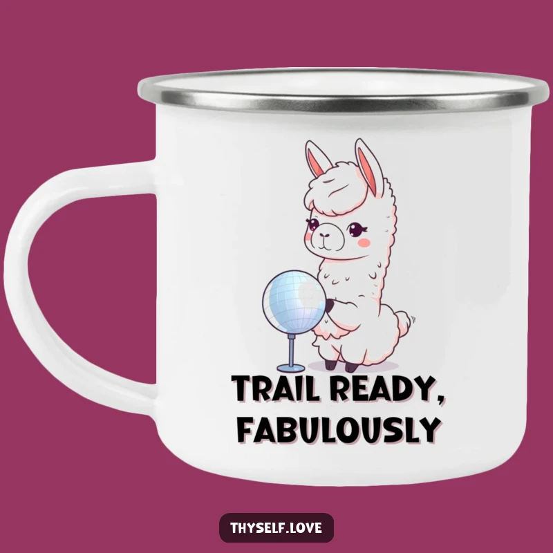 Funny Llama Disco Ball Camping Mug: Your Adventurous & Sparkly Camp Companion