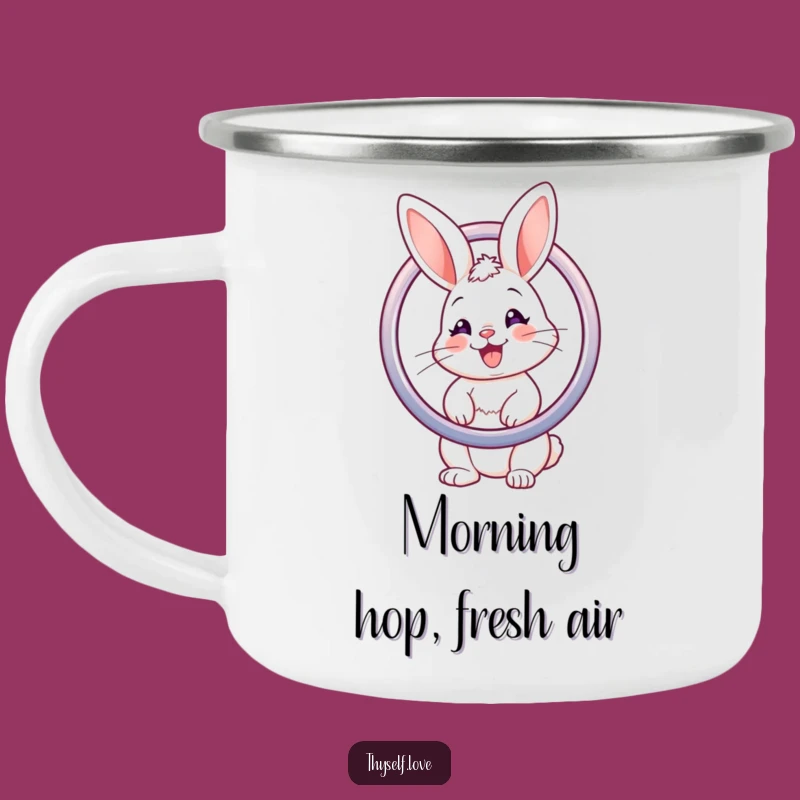 Funny Bunny Mirror Camping Mug: Chic Outdoor Cup, Perfect Funny Gift