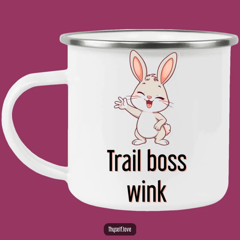 Adventure Funny Bunny Camping Mug: Confident Wink - Rugged Funny Gift!