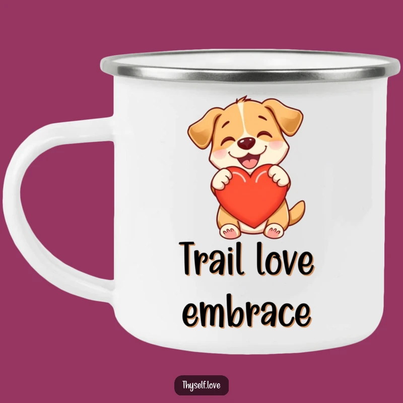 Funny Dog Camp Mug - Heart Hugging Pup Funny Gift
