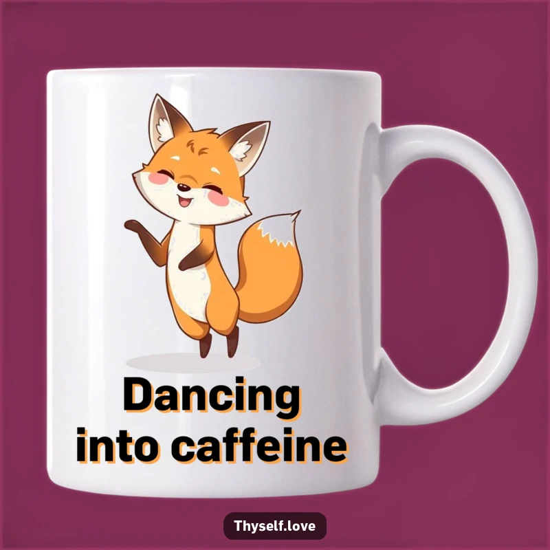 Funny Fox Shadow Dance Mug: Playful Fox Fun, Perfect Funny Gift for Dancers