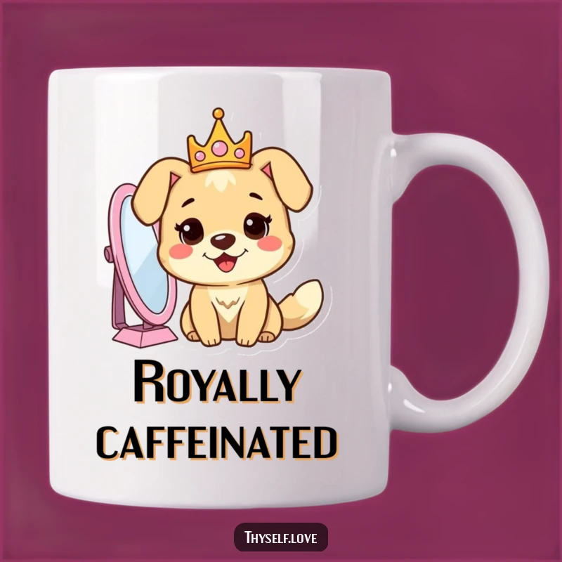 Funny Dog Crown Mirror Mug: Royal Pup Gift for a King or Queen Dog
