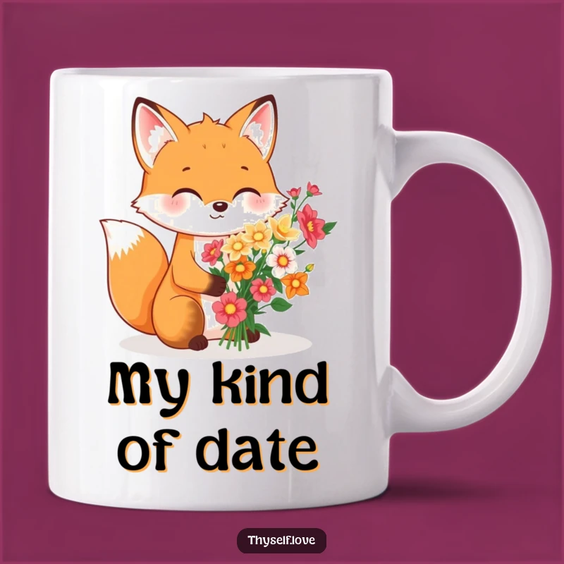 Funny Fox Flower Bouquet Mug, A Whimsical Gift for Solo Celebrations