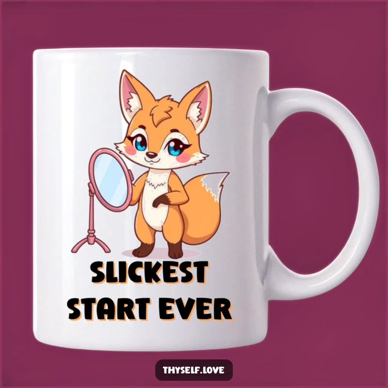 Funny Fox Vanity Mirror Mug: Sassy Fox Gift for the Fabulously Confident