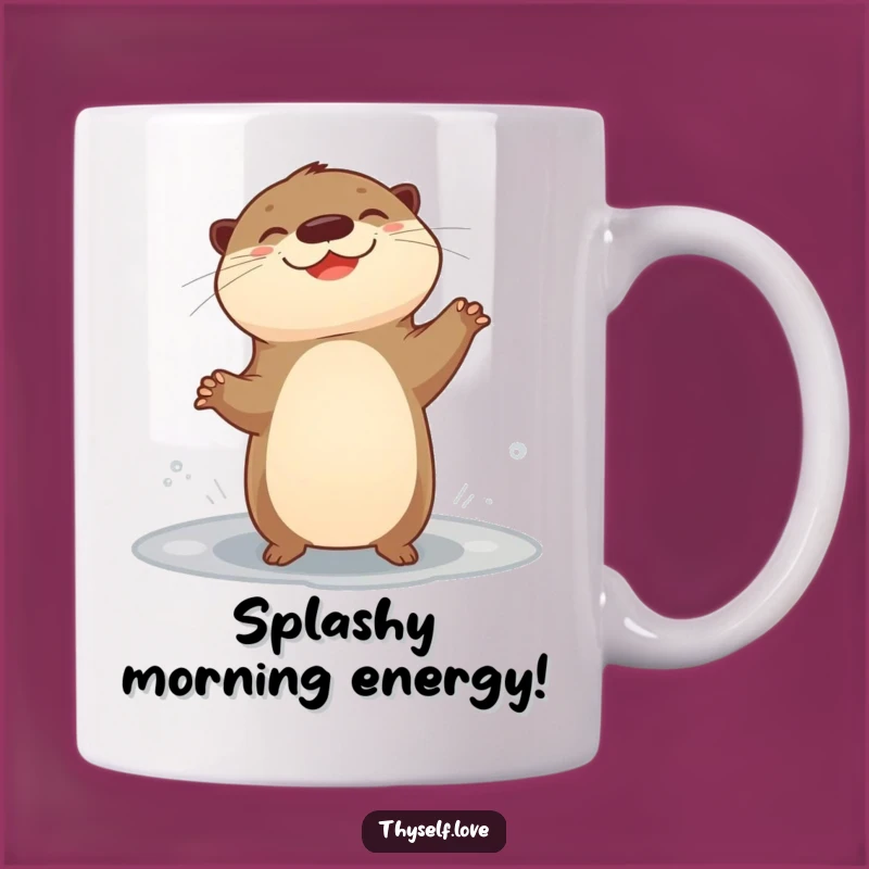 Funny Giggling Otter Mug: Joyful & Humorous Aquatic Dance Gift