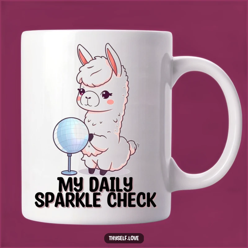 Funny Llama Disco Ball Mug: Adorable Llama Gift for Self-Love Admirers