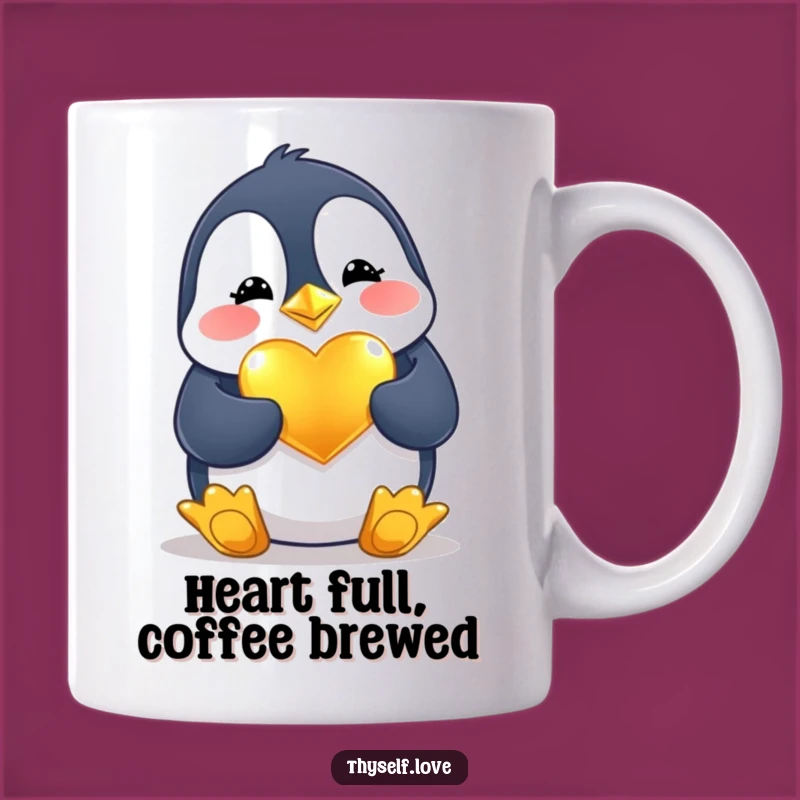 Funny Penguin Heart Mug: Express Love with This Adorable Funny Gift