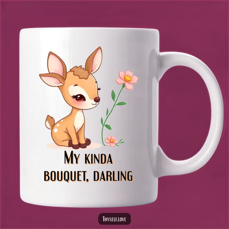 Funny Winking Deer Flower Picking Mug: A Hilarious Gift for Nature Lovers