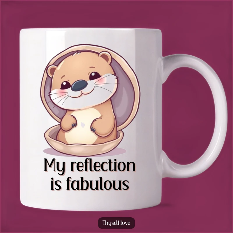 Funny Otter Admiration Mug: A Smiling Otter Loves Its Reflection - Perfect Gift!