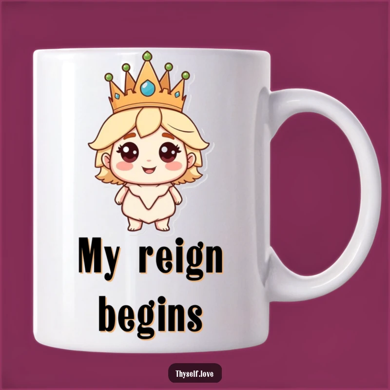Funny Crowned Character Mug: Confident Smile Gift