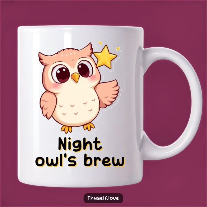 Funny Owl Starry Night Mug - Joyful Gaze Funny Gift