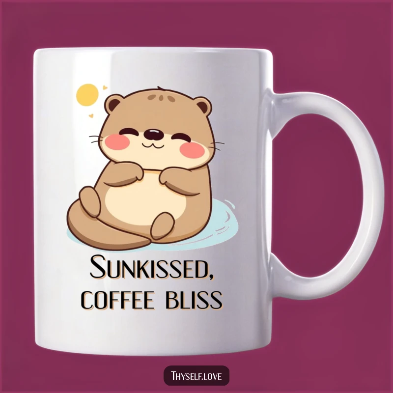 Funny Otter Sunbathing Mug: Content Otter Relaxing, Perfect Funny Gift for Beach Lovers