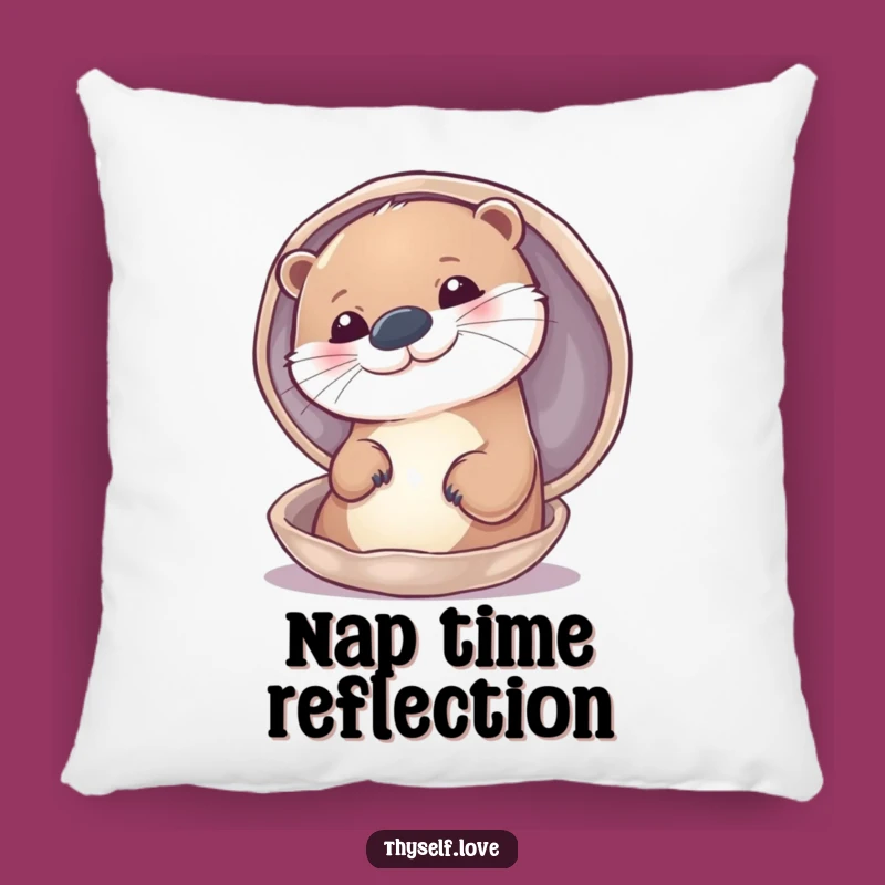 Comforting Funny Otter Pillow: Otter Admiration Cushion - Soft Funny Gift!