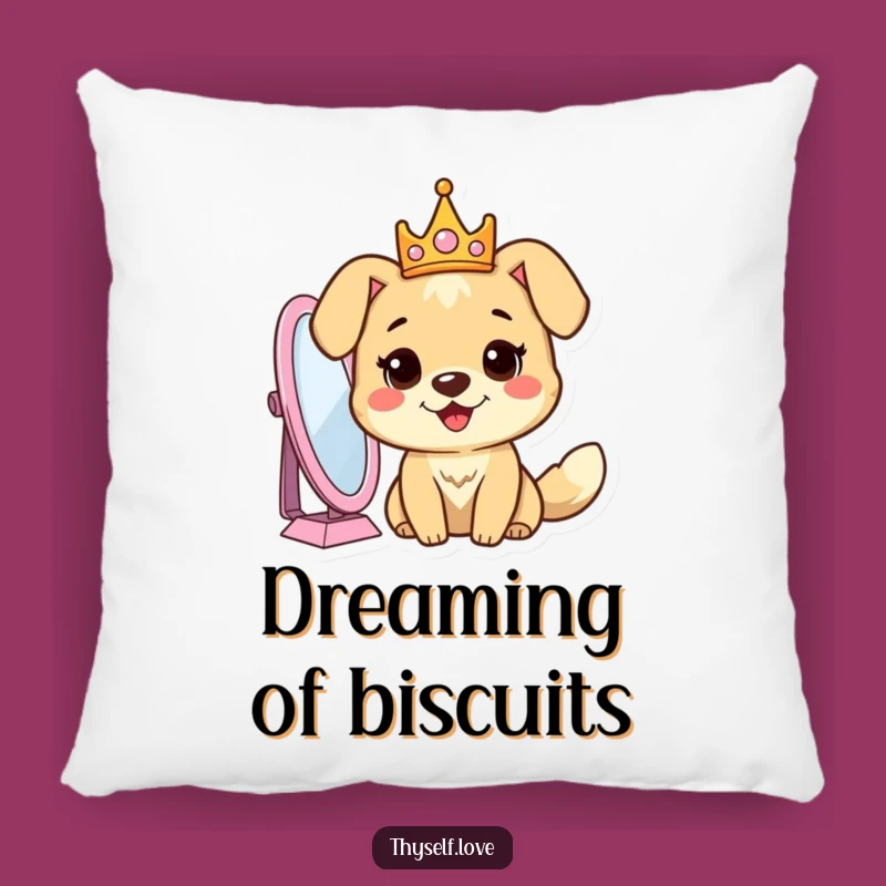 Funny Dog Crown Mirror Pillow: Cuddle Up with Royal Comfort