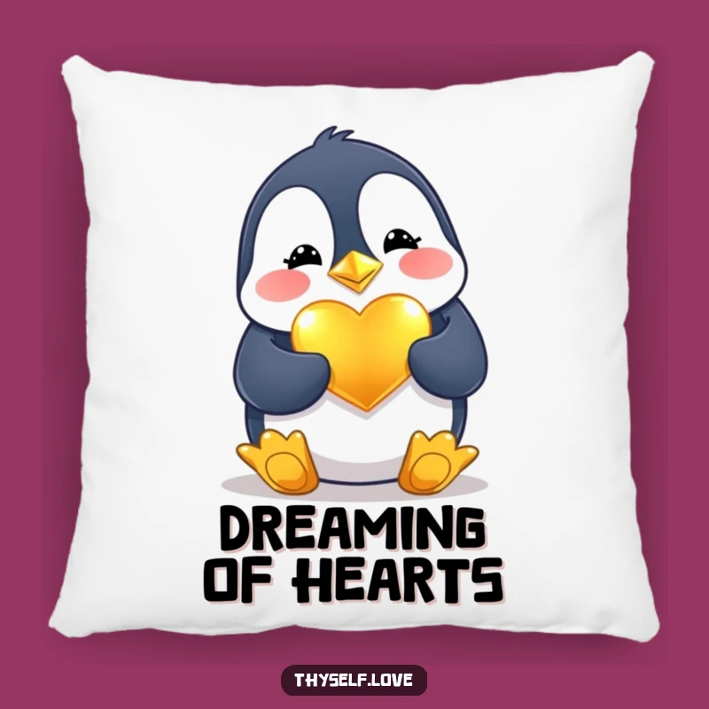 Funny Penguin Heart Pillow: Cuddle Up with This Adorable and Comfy Cushion
