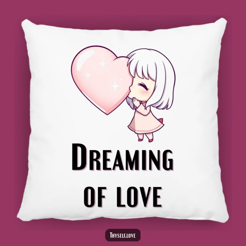 Funny Pillow: Kissing Character's Shimmering Heart Comfort