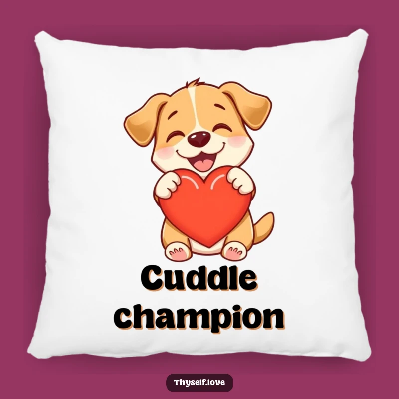 Funny Dog Love Pillow - Cozy Heart Hug Comfort Funny Gift
