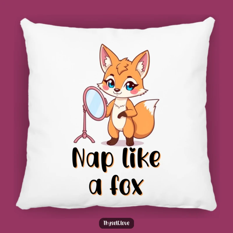 Funny Fox Vanity Mirror Pillow: Cuddle Up with Foxy Comfort