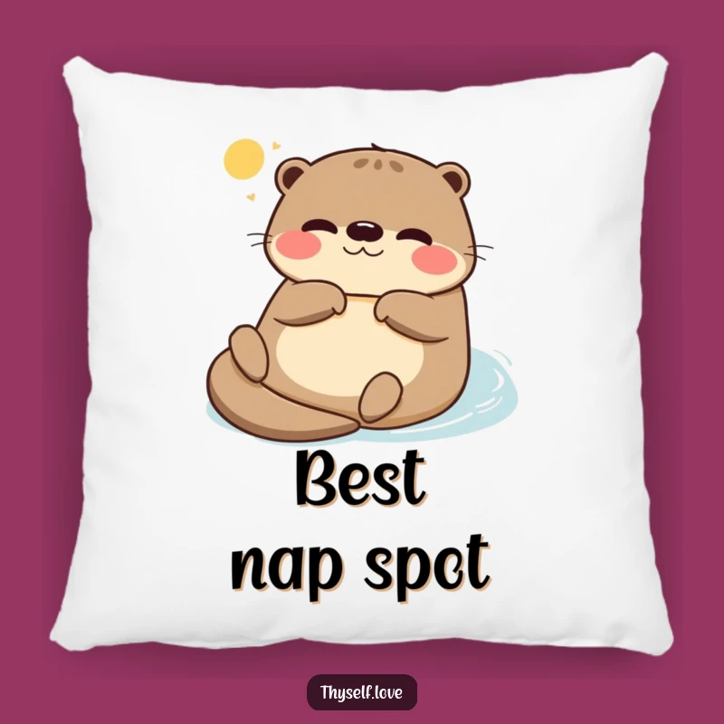 Funny Otter Sunbathing Pillow: Cozy Otter Relaxation, Comfy Funny Gift