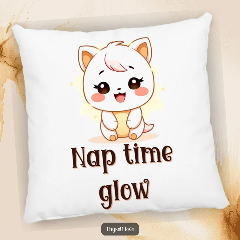 Funny Pillow: A smiling character emits a gentle, warm light, offering humorous comfort and positive energy.