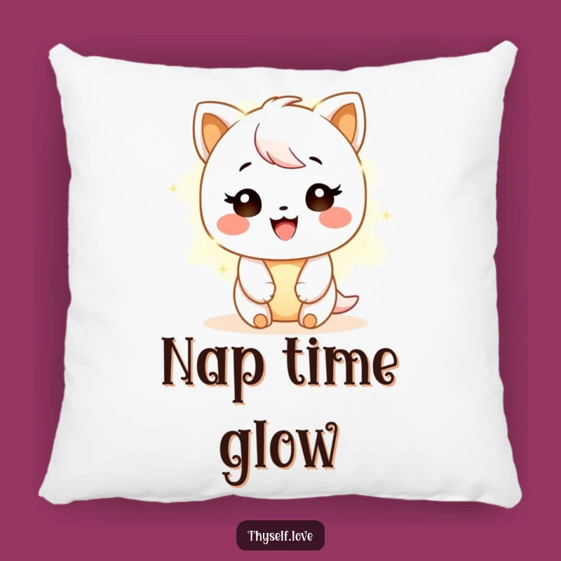 Funny Pillow: Happy Character's Warm Glowing Comfort