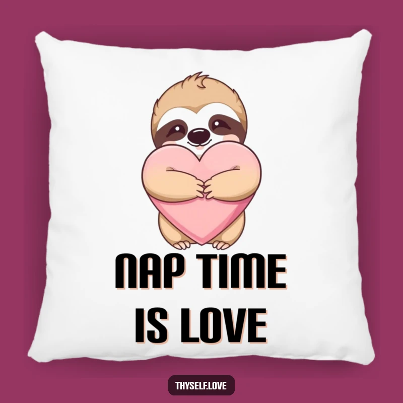 Funny Cozy Sloth Hugging Heart Pillow - Soft Comfort & Hilarious Decor