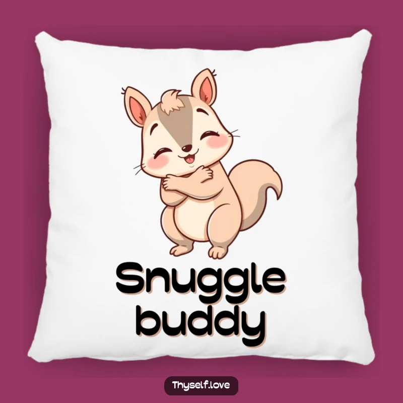 Funny Happy Squirrel Pillow: Cozy Hug Comfort, Adorable Humorous Gift for Sweet Dreams