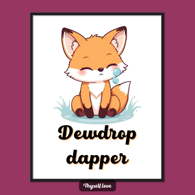 Funny Fox Reflection Digital Art: Instant Downloadable Whimsical Decor
