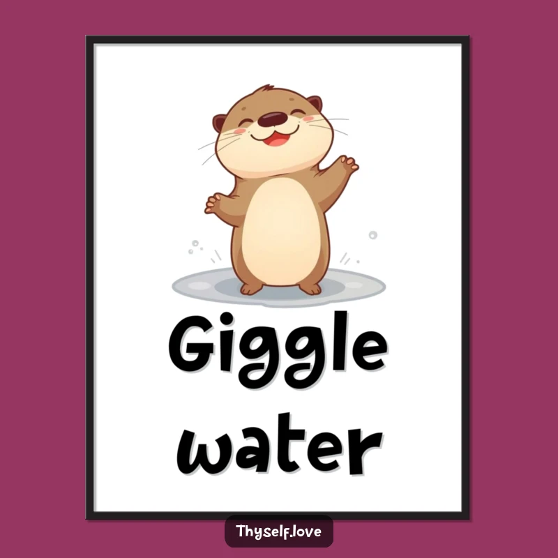 Funny Giggling Otter Digital Art: Instant Humorous Aquatic Decor Gift