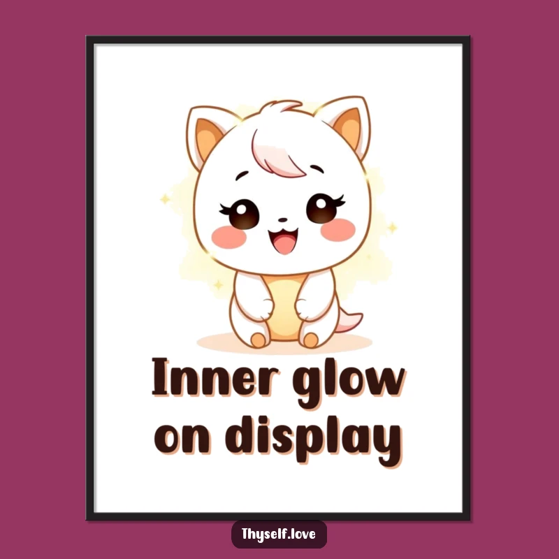 Funny Digital Art: Happy Character's Warm Glow Print