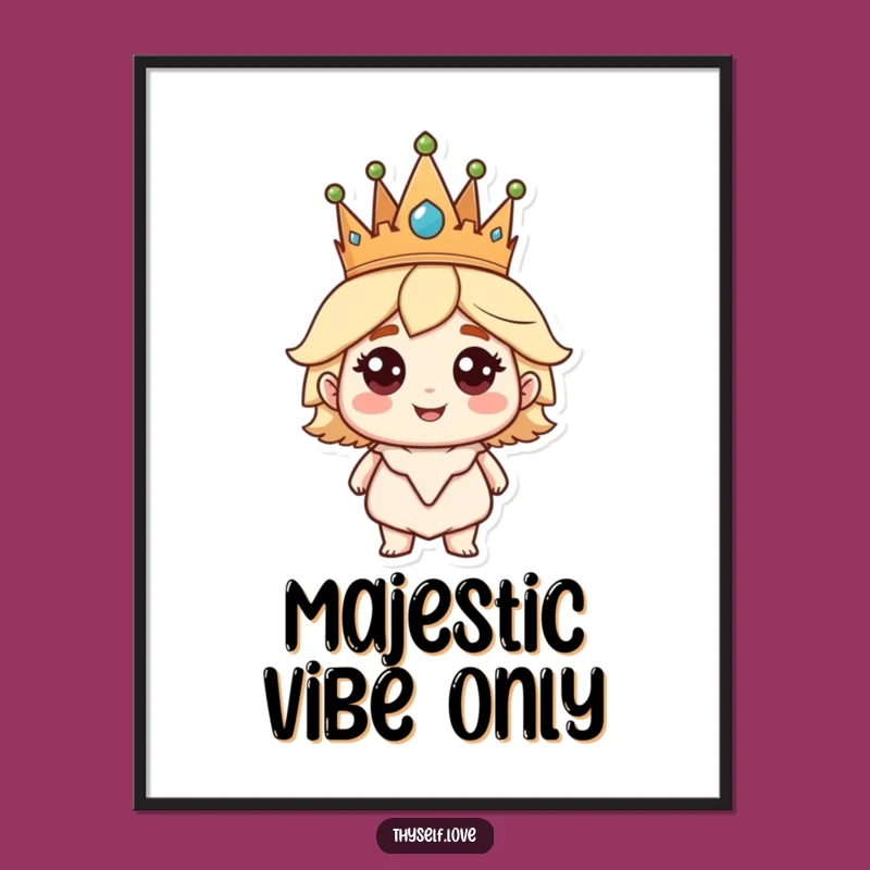 Funny Digital Art: Crowned Character's Confident Print