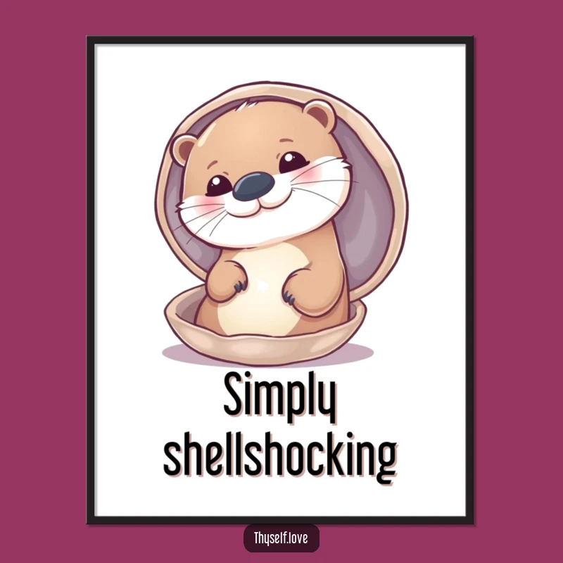 Digital Funny Otter Art: Otter Admiration Print - Instant Funny Gift!