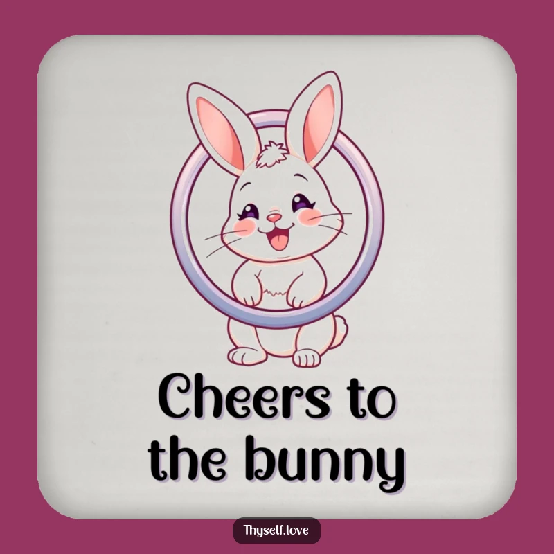 Funny Bunny Mirror Drink Coaster: Chic Table Protector, Unique Funny Gift