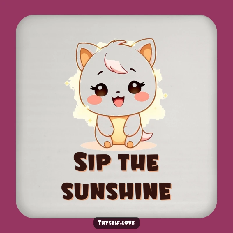 Funny Coaster Set: Happy Character's Warm Glow