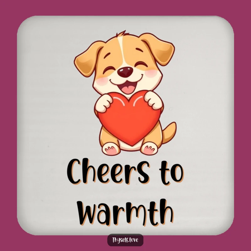 Funny Dog Love Coaster - Heart Hug Protector Funny Gift
