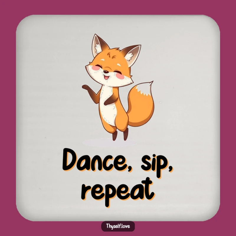 Funny Fox Shadow Dance Coaster: Fox Protection, Chic Funny Gift