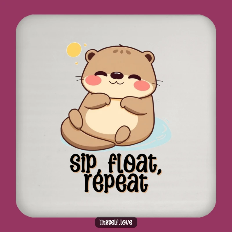Funny Otter Sunbathing Coaster: Otter Protection, Chic Funny Gift