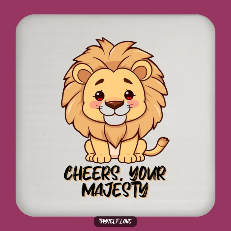 Funny Proud Lion Mane Coaster: Protect Surfaces, Confident Decor Funny Gift