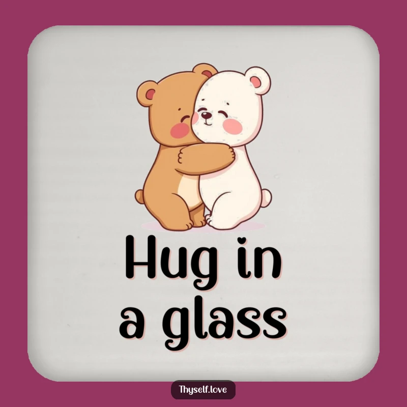 Funny Bear Hug Coaster: Protect Surfaces with Warmth and Charm