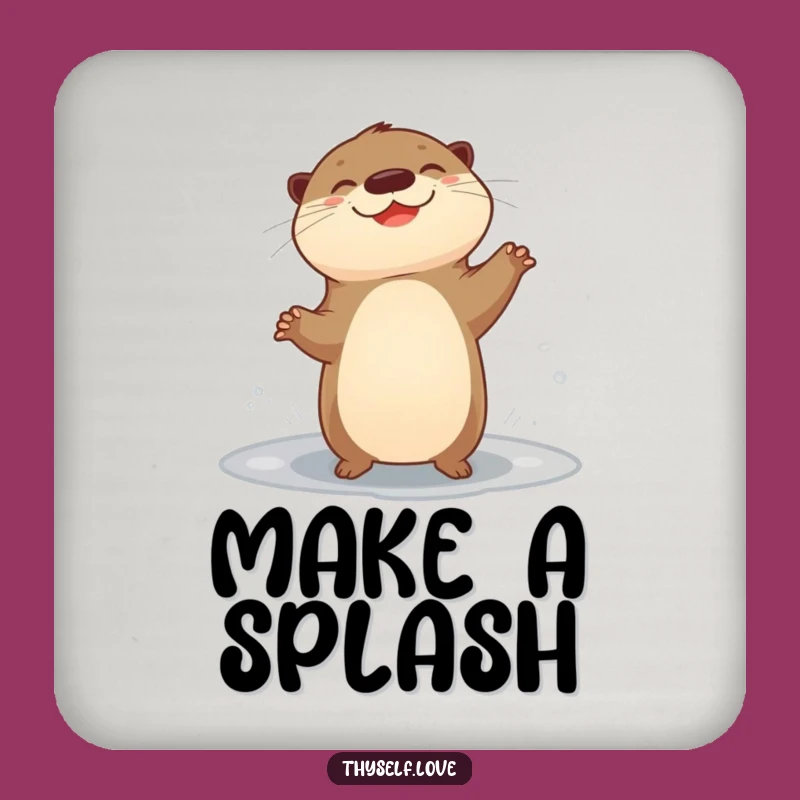 Funny Giggling Otter Coasters (Set of 4): Protect Surfaces with Humorous Aquatic Fun Gift