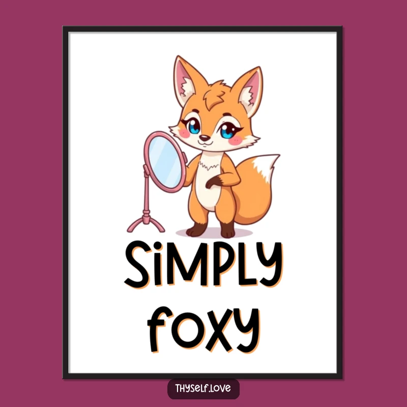 Funny Fox Vanity Mirror Poster: Decorate with Sassy Charm and Style