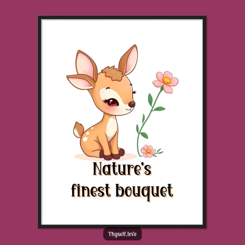 Funny Winking Deer Poster: Enchanting & Humorous Wall Art Gift